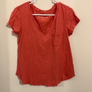 A&F Essentials Coral V-neck top
